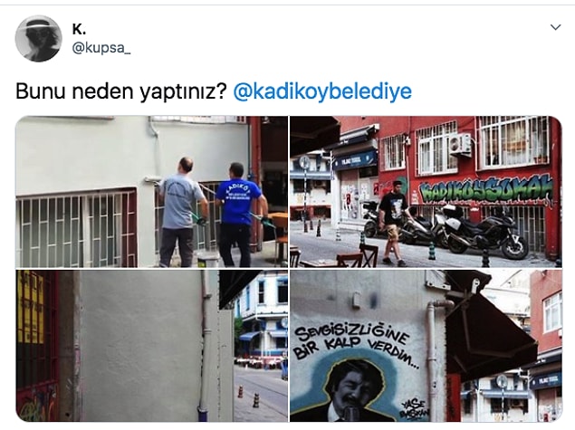 Duvarların bu son halini gören sosyal medya kullanıcıları ise Twitter'dan böyle tepki gösterdiler.