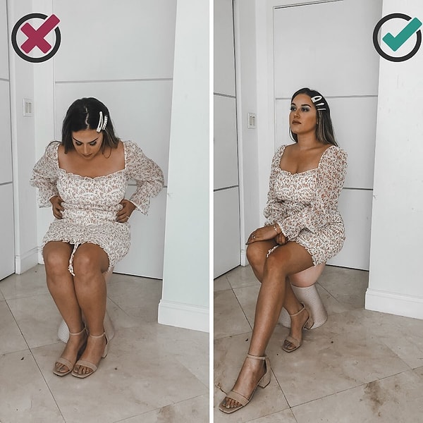 Правильная поза помогает скрыть живот