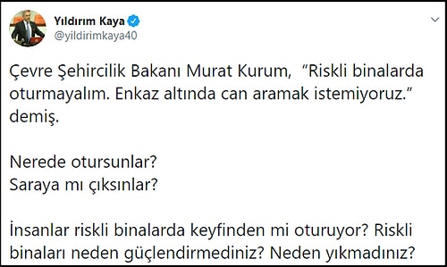 Bakan Murat Kurum, Vatandaşlara Seslendi: 'Riskli Binalarda Oturmayalım, Enkaz Altında Can Aramak İstemiyoruz'