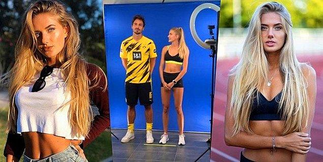 Dünyanın en seksi atleti Alica Schmidt'in bir günlüğüne Borussia Dortmund futbolcularını çalıştırması olay oldu!