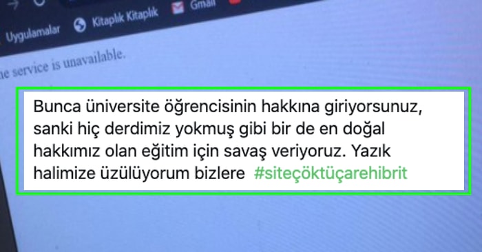 Online Eğitimin Devam Etmesiyle Büyük Problem Yaşayan Üniversiteliler #SiteÇöktüÇareHibrit Diyerek İsyan Ettiler