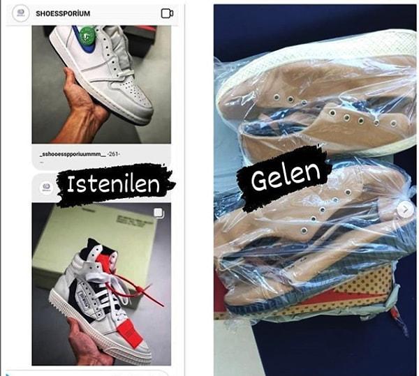 3. Spor ayakkabı almak isterken dolandırılmak artık bir Instagram geleneği. Şu gelen ayakkabının tipine bir bakar mısınız?