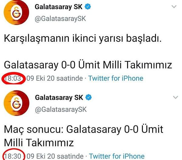 TFF ve Galatasaray konuyla ilgili açıklama yapmadı ve resmi sitelerden maçın 0-0 sona erdiği duyuruldu. Galatasaray sosyal medya hesabından ikinci yarı başladı paylaşımı yapıldıktan 27 dakika sonra mücadele 0-0 bitti tweeti atıldı.