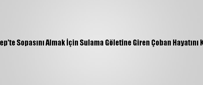 Gaziantep'te Sopasını Almak İçin Sulama Göletine Giren Çoban Hayatını Kaybetti