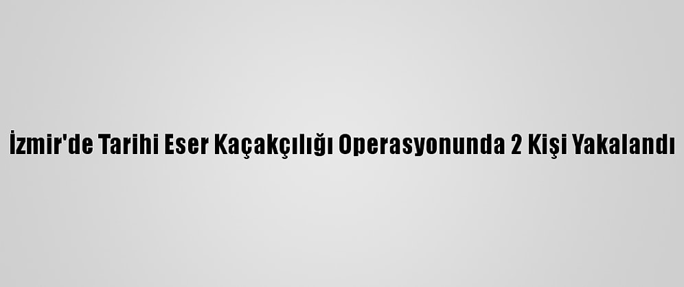 İzmir'de Tarihi Eser Kaçakçılığı Operasyonunda 2 Kişi Yakalandı