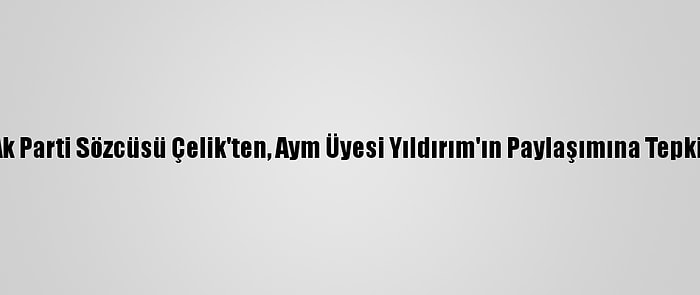 Ak Parti Sözcüsü Çelik'ten, Aym Üyesi Yıldırım'ın Paylaşımına Tepki: