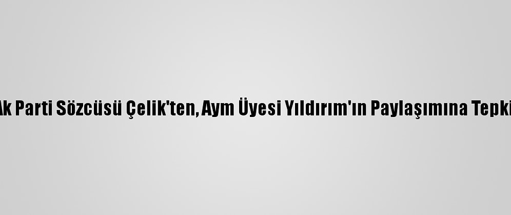 Ak Parti Sözcüsü Çelik'ten, Aym Üyesi Yıldırım'ın Paylaşımına Tepki: