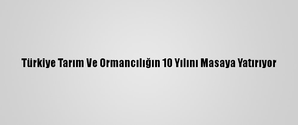Türkiye Tarım Ve Ormancılığın 10 Yılını Masaya Yatırıyor