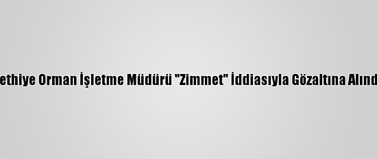Fethiye Orman İşletme Müdürü "Zimmet" İddiasıyla Gözaltına Alındı