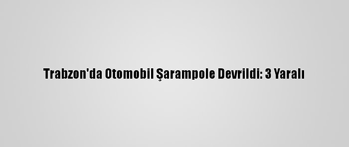 Trabzon'da Otomobil Şarampole Devrildi: 3 Yaralı