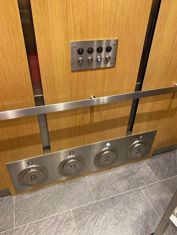1. İstediğiniz katın tuşuna ayağınızla basmanıza olanak tanıyan asansör tuşları: