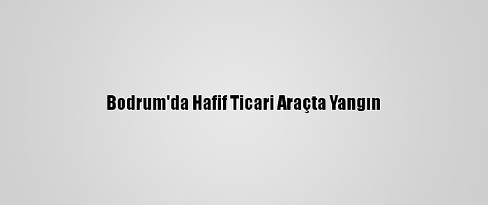 Bodrum'da Hafif Ticari Araçta Yangın