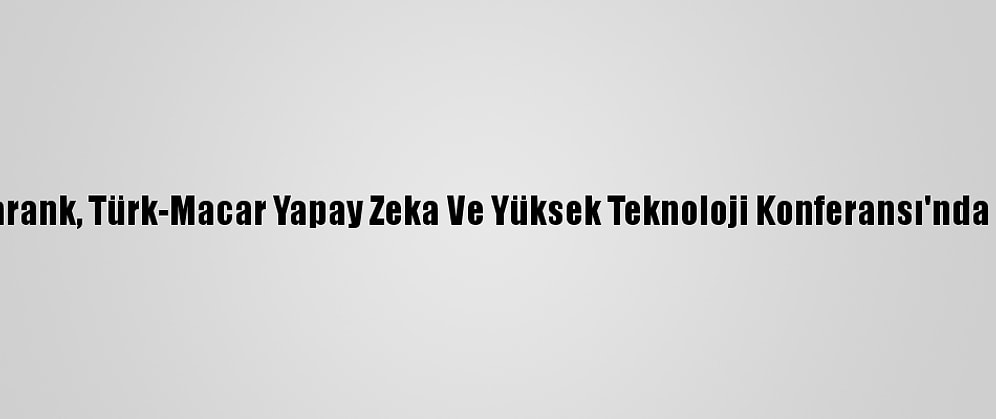 Bakan Varank, Türk-Macar Yapay Zeka Ve Yüksek Teknoloji Konferansı'nda Konuştu: