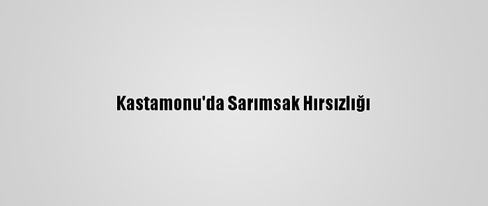 Kastamonu'da Sarımsak Hırsızlığı