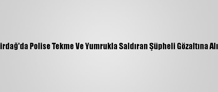 Tekirdağ'da Polise Tekme Ve Yumrukla Saldıran Şüpheli Gözaltına Alındı