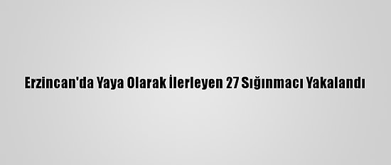 Erzincan'da Yaya Olarak İlerleyen 27 Sığınmacı Yakalandı