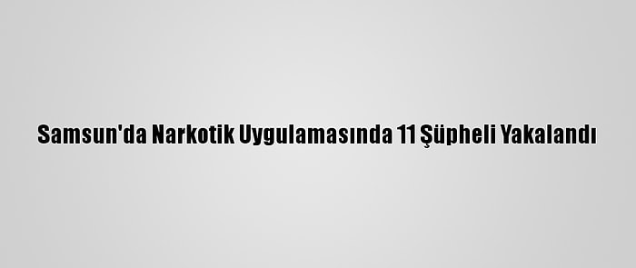 Samsun'da Narkotik Uygulamasında 11 Şüpheli Yakalandı