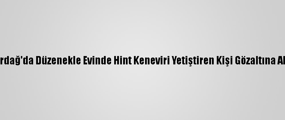 Tekirdağ'da Düzenekle Evinde Hint Keneviri Yetiştiren Kişi Gözaltına Alındı