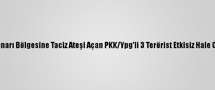 Barış Pınarı Bölgesine Taciz Ateşi Açan PKK/Ypg'li 3 Terörist Etkisiz Hale Getirildi