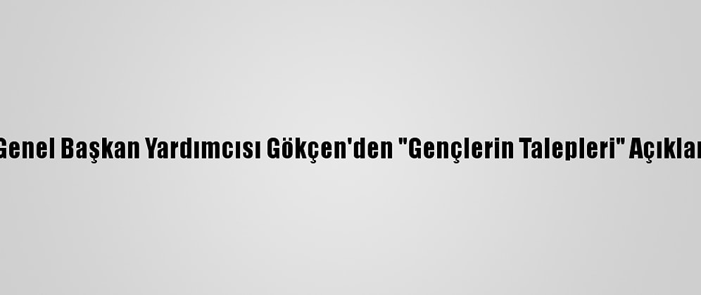 CHP Genel Başkan Yardımcısı Gökçen'den "Gençlerin Talepleri" Açıklaması: