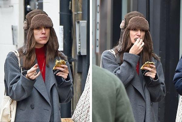 25. En soğuk havanın bile Keira Knightley'nin sokak lezzetlerinin tadını çıkarmasını engellememesi.