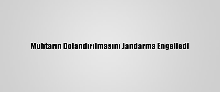 Muhtarın Dolandırılmasını Jandarma Engelledi