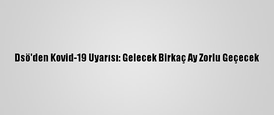 Dsö'den Kovid-19 Uyarısı: Gelecek Birkaç Ay Zorlu Geçecek