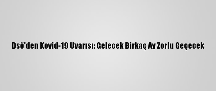 Dsö'den Kovid-19 Uyarısı: Gelecek Birkaç Ay Zorlu Geçecek