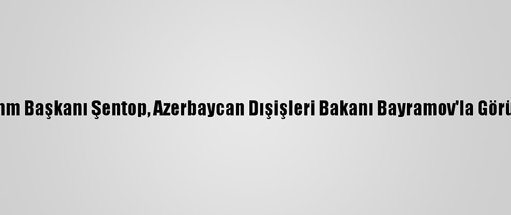 Tbmm Başkanı Şentop, Azerbaycan Dışişleri Bakanı Bayramov'la Görüştü