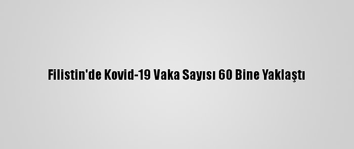 Filistin'de Kovid-19 Vaka Sayısı 60 Bine Yaklaştı