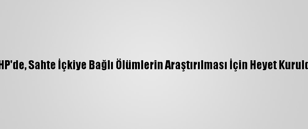 CHP'de, Sahte İçkiye Bağlı Ölümlerin Araştırılması İçin Heyet Kuruldu