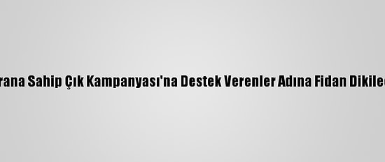 Sofrana Sahip Çık Kampanyası'na Destek Verenler Adına Fidan Dikilecek