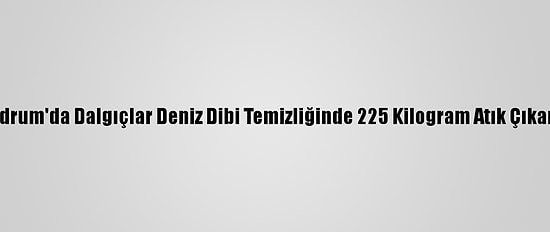 Bodrum'da Dalgıçlar Deniz Dibi Temizliğinde 225 Kilogram Atık Çıkardı