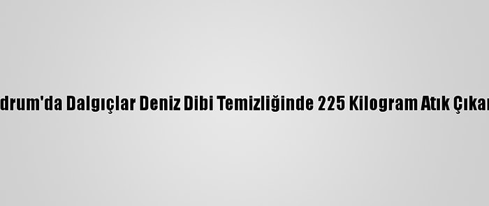 Bodrum'da Dalgıçlar Deniz Dibi Temizliğinde 225 Kilogram Atık Çıkardı