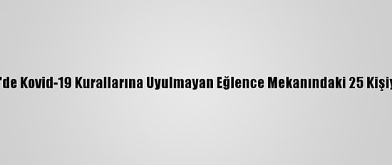 Mersin'de Kovid-19 Kurallarına Uyulmayan Eğlence Mekanındaki 25 Kişiye Ceza