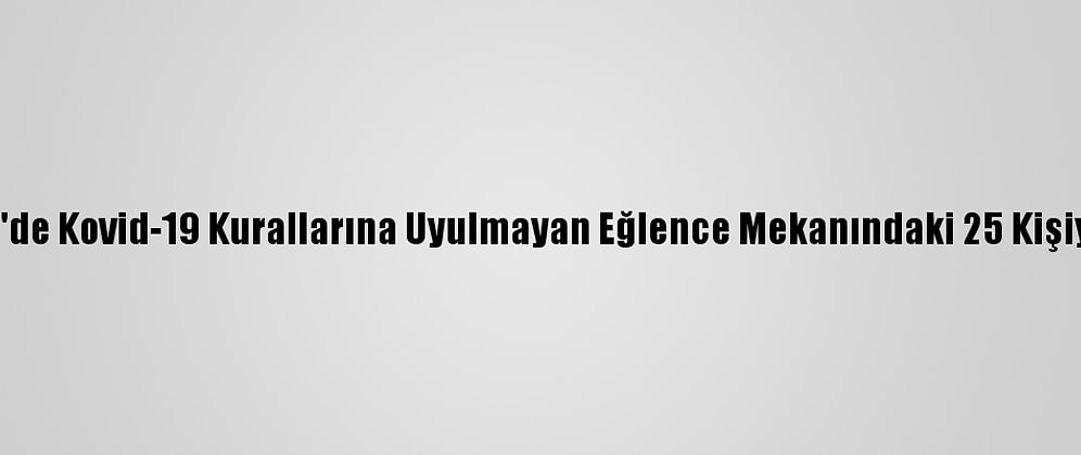 Mersin'de Kovid-19 Kurallarına Uyulmayan Eğlence Mekanındaki 25 Kişiye Ceza