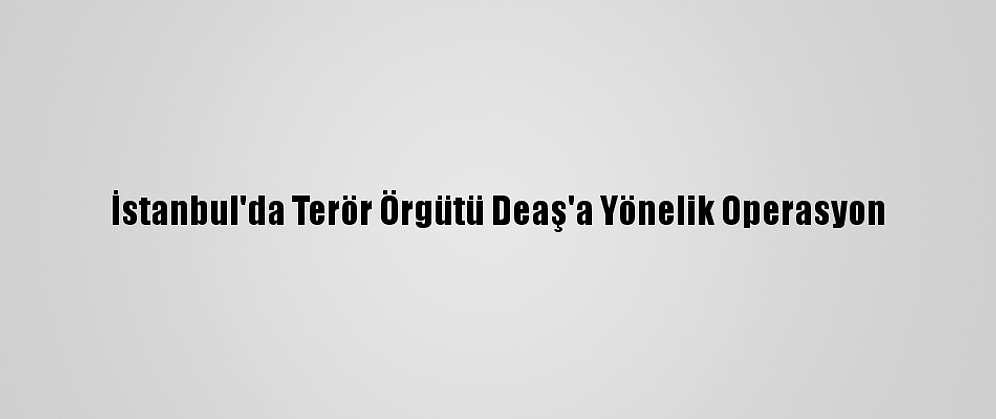 İstanbul'da Terör Örgütü Deaş'a Yönelik Operasyon