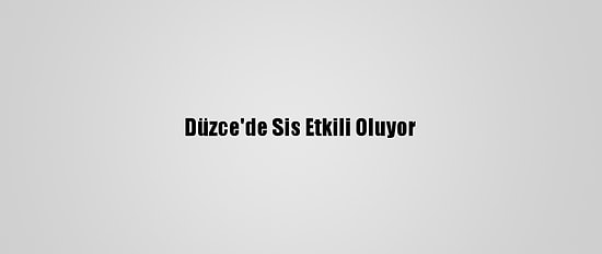 Düzce'de Sis Etkili Oluyor