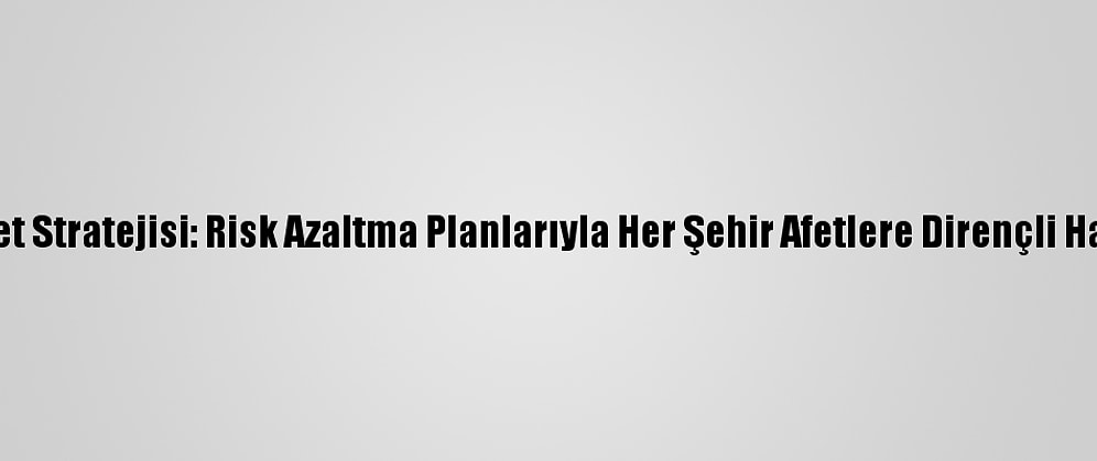 Türkiye'nin Afet Stratejisi: Risk Azaltma Planlarıyla Her Şehir Afetlere Dirençli Hale Getirilecek