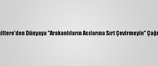İngiltere'den Dünyaya "Arakanlıların Acılarına Sırt Çevirmeyin" Çağrısı