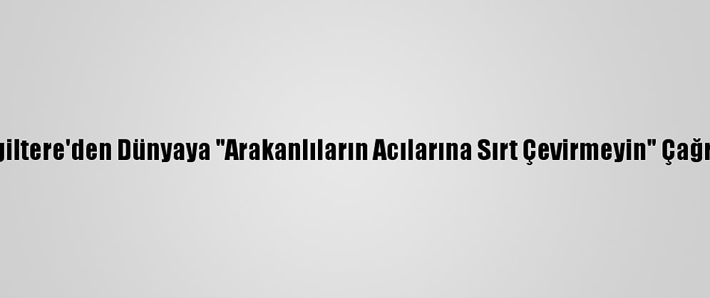 İngiltere'den Dünyaya "Arakanlıların Acılarına Sırt Çevirmeyin" Çağrısı