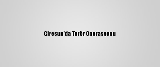 Giresun'da Terör Operasyonu