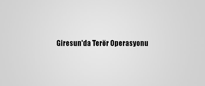 Giresun'da Terör Operasyonu