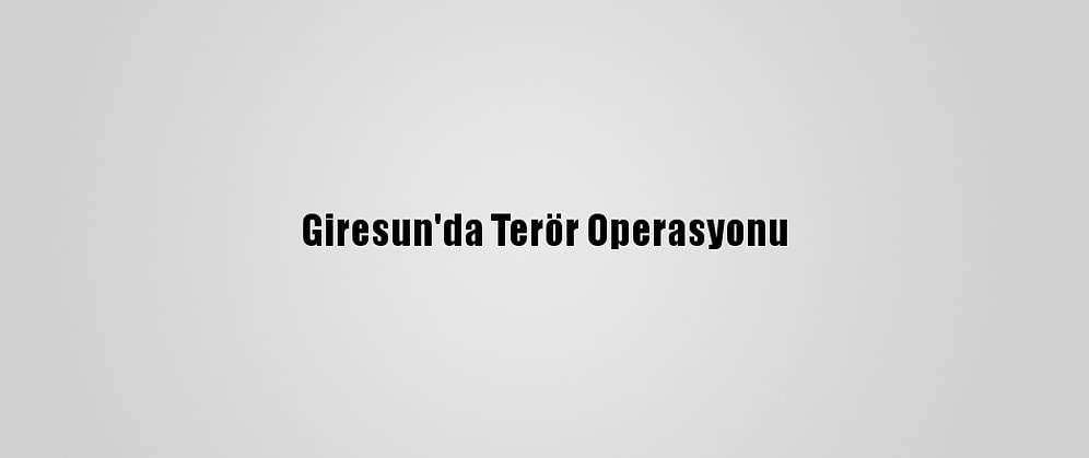 Giresun'da Terör Operasyonu