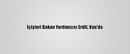 İçişleri Bakan Yardımcısı Erdil, Van'da