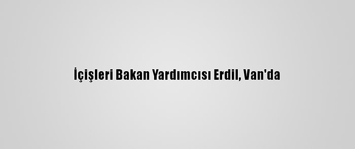 İçişleri Bakan Yardımcısı Erdil, Van'da