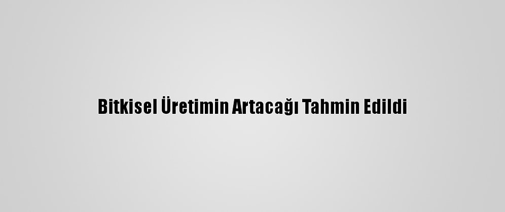 Bitkisel Üretimin Artacağı Tahmin Edildi