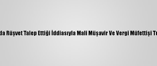 İstanbul'da Rüşvet Talep Ettiği İddiasıyla Mali Müşavir Ve Vergi Müfettişi Tutuklandı