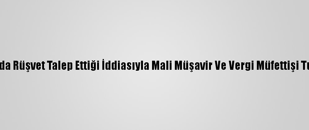 İstanbul'da Rüşvet Talep Ettiği İddiasıyla Mali Müşavir Ve Vergi Müfettişi Tutuklandı