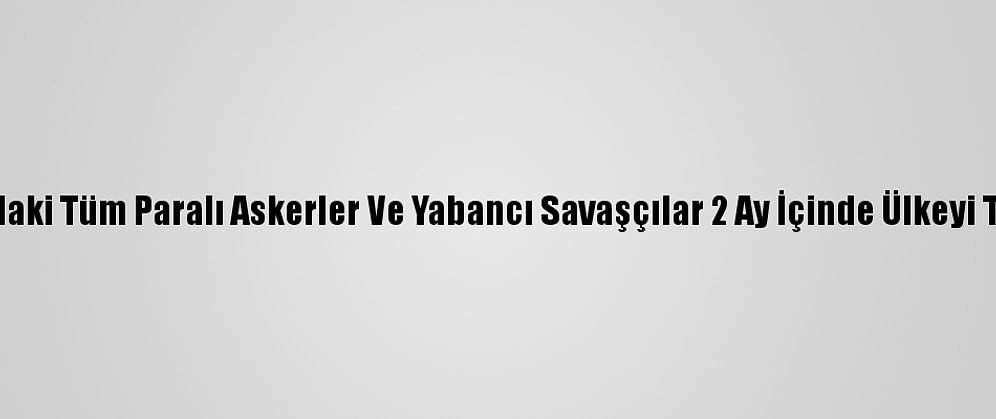 Bm: Libya'daki Tüm Paralı Askerler Ve Yabancı Savaşçılar 2 Ay İçinde Ülkeyi Terkedecek